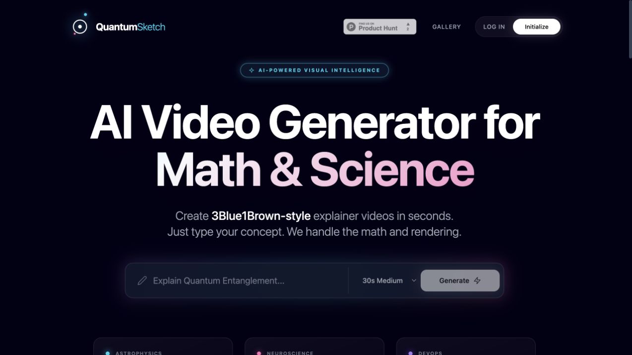 QuantumSketch — public product website captured September 2026